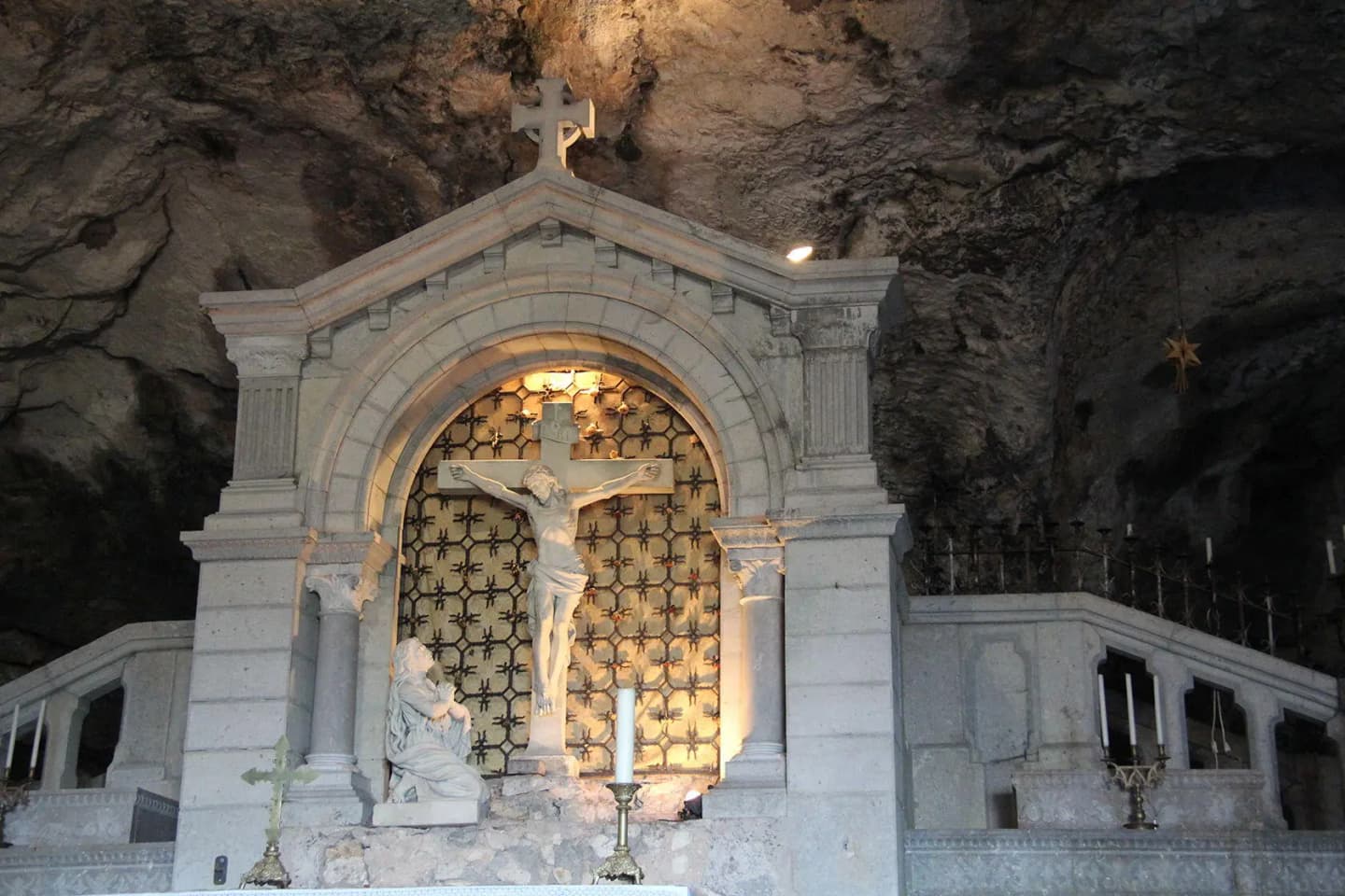Interior of the grotto chapel at Saint Baume